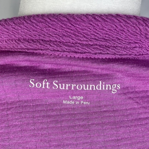 Soft Surroundings Carlile Top Pink Long Sleeve Modal Pullover Size L - Picture 3 of 13